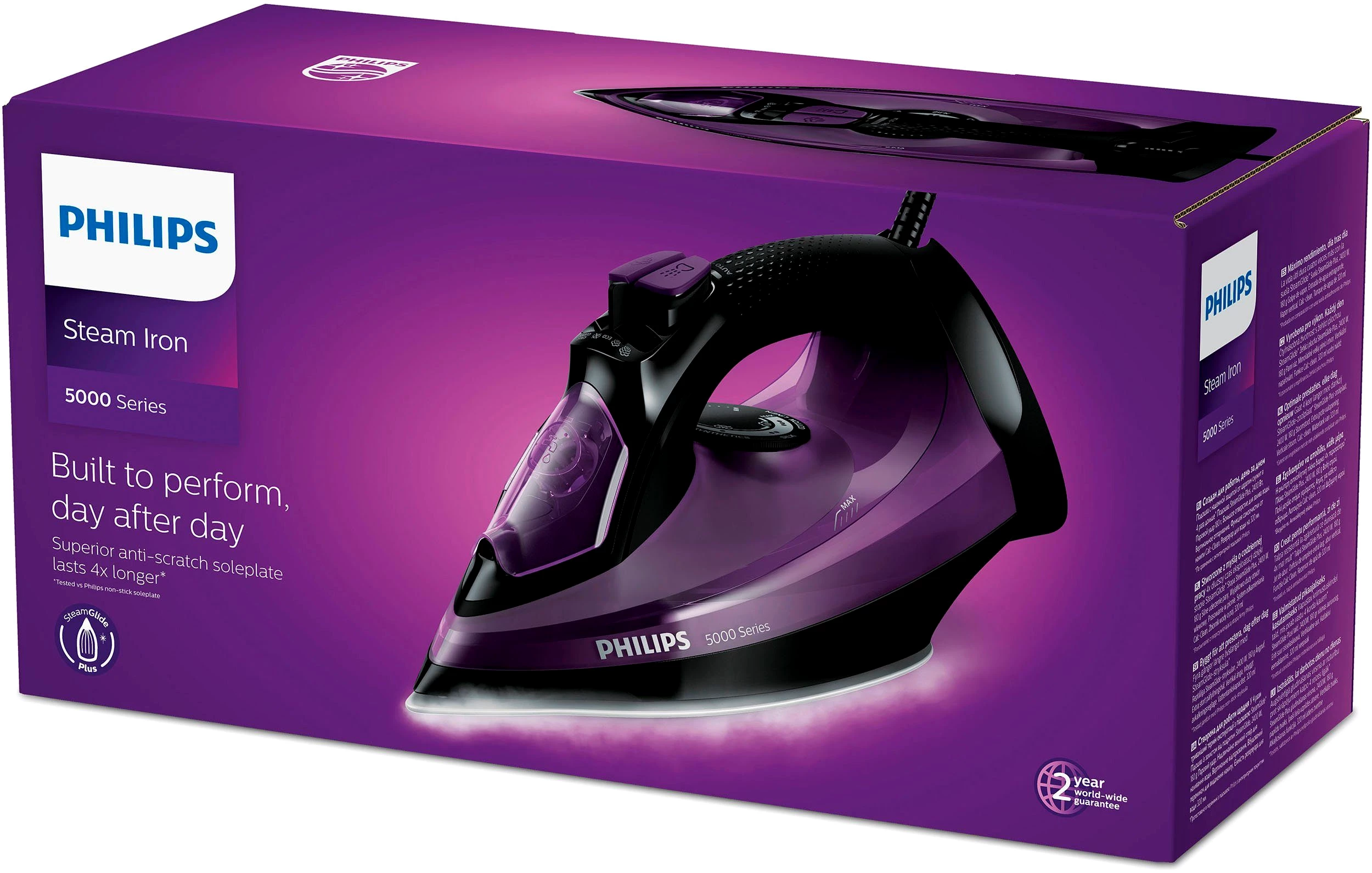 Philips Dampfbügeleisen DST5030/80 5000 Series, 2400 W, SteamGlide Plus Bügelsohle