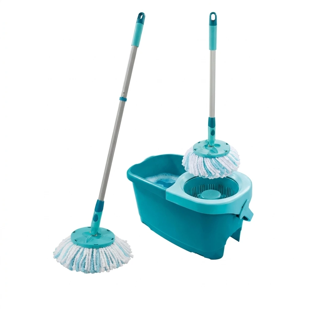 Leifheit Bodenwischer-Set Set CLEAN TWIST Disc Mop Ergo, , Drill-Stiel-Mechanik